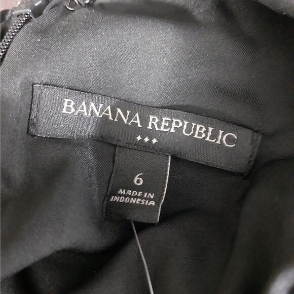 NWT@$120! BANANA REPUBLIC! LUXE BLACK POUF SLEEVE, BELTED WAIST DRESS! SZ 6 - Picture 10 of 12